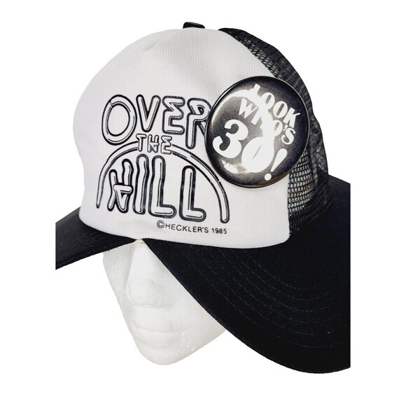Vintage 80s Hecklers Double Bill "Over The Hill Look Who's 30" Mesh Trucker Hat - Picture 6 of 10